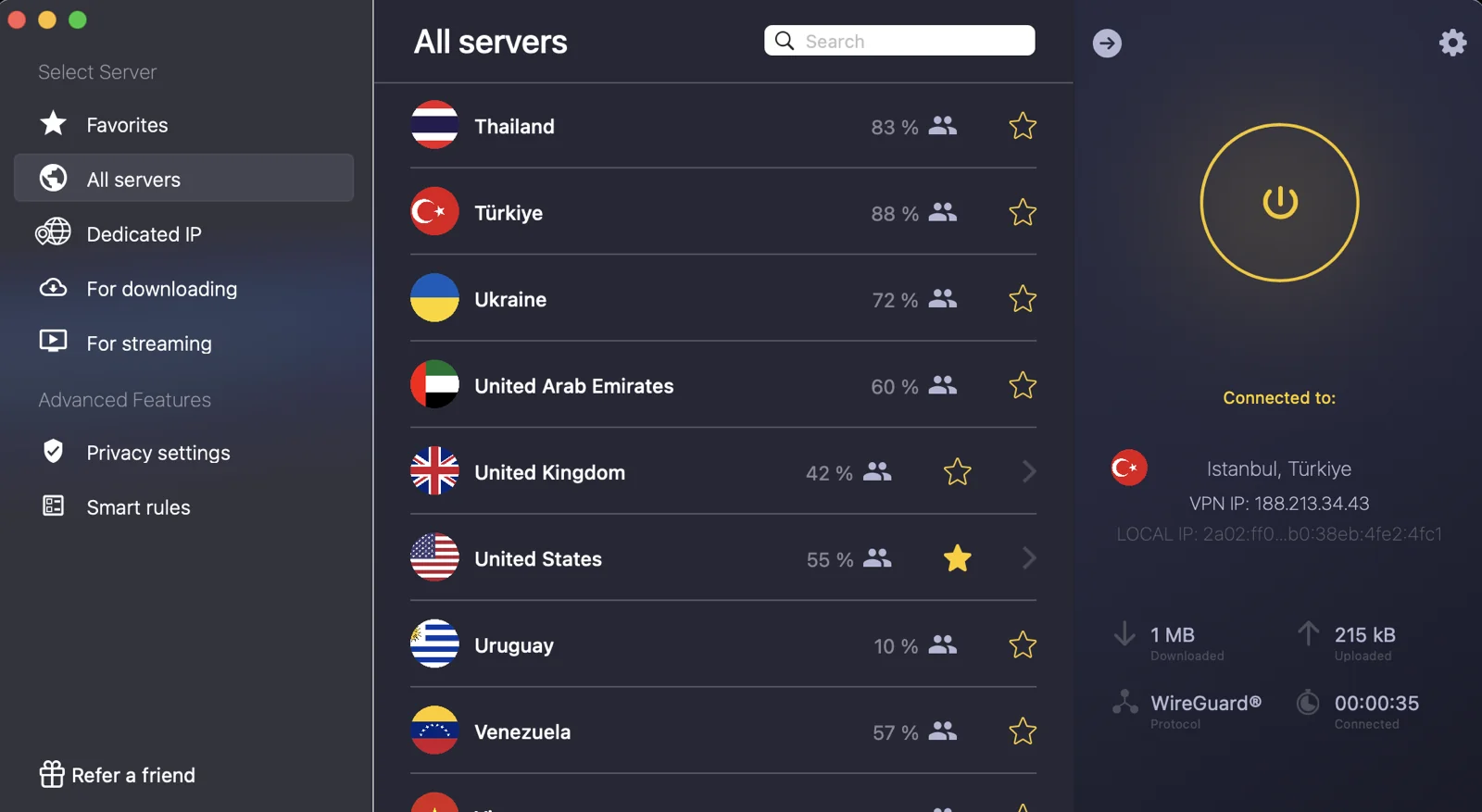 CyberGhost, tanıttığım 5 Türkiye lokasyon VPN hizmeti arasındaki en hesaplı seçenek.