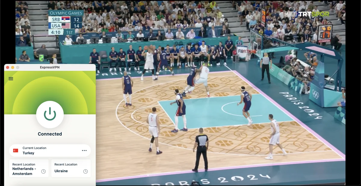 ExpressVPN Türkiye sunucularına bağlanarak TRT1 ve TRTSpor coğrafi kısıtlamalarını aşabilirsin.