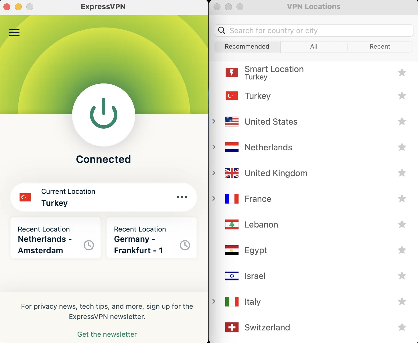ExpressVPN Türkiye lokasyon VPN hizmetleri arasında en hızlı ama aynı zamanda en pahalı seçenek.