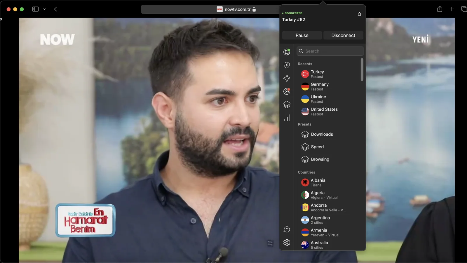 NOW TV'yi yurt dışında izlemek için kullanabileceğin bir diğer alternatif NordVPN.