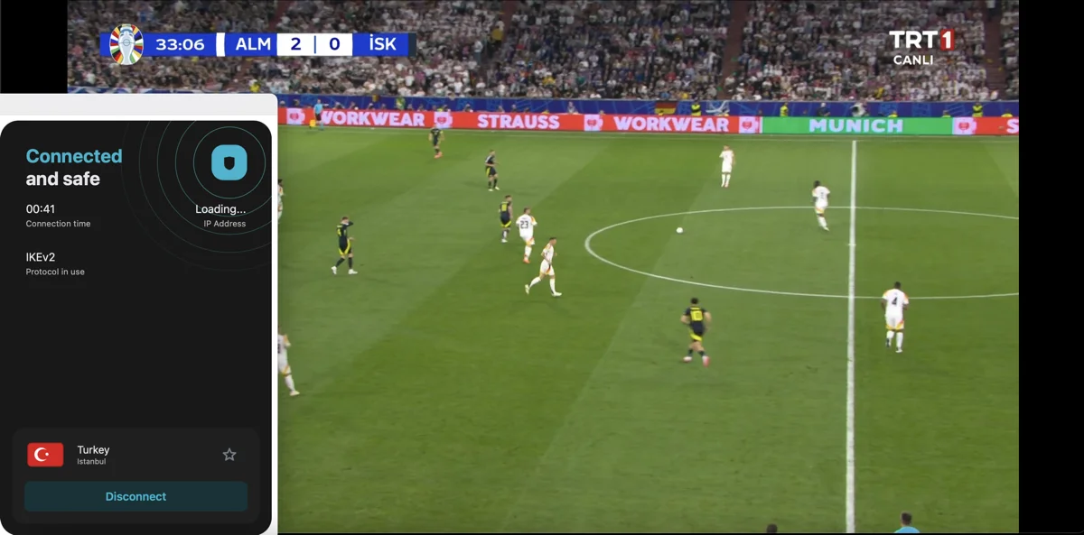 Surfshark Türkiye sunucularına bağlanarak TRT1 ve TRT Spor'u tabii üzerinden ücretsiz olarak izleyebilirsiniz.