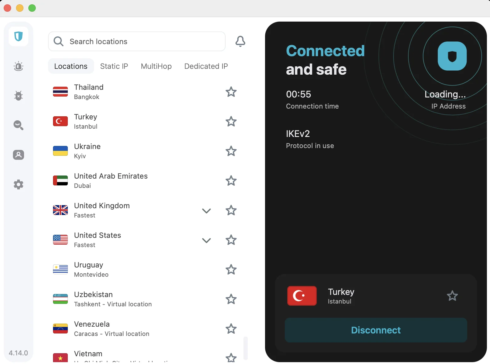 Surfshark Türkiye sunucusuna bağlanarak Türkiye IP'si alabilirsiniz.