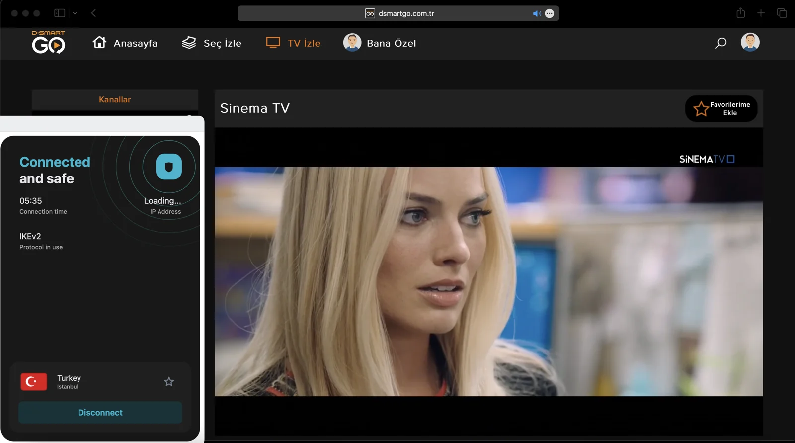 Surfshark Türkiye sunucularına bağlanarak bir D-Smart Go hesabı oluşturabilir, içerikleri yurt dışından engelsiz şekilde izleyebilirsin.